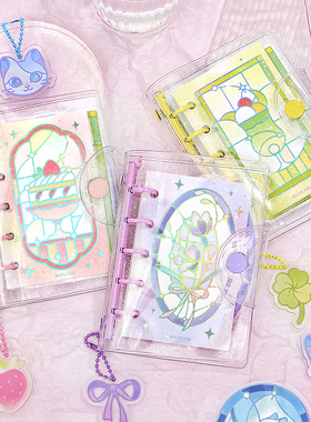 NOTE FOR 2026年限定M5透明烫银活页手帐本PVC活页本《琉璃梦之窗》活页笔记本子M5手账本外壳M5活页本子