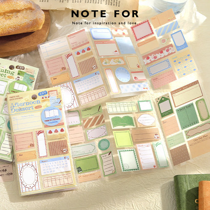 NOTE FOR 三折多功能标签贴纸《邂逅漫时光》可书写特种纸法式清新轻复古日程周记清单打卡边框手帐拼贴素材
