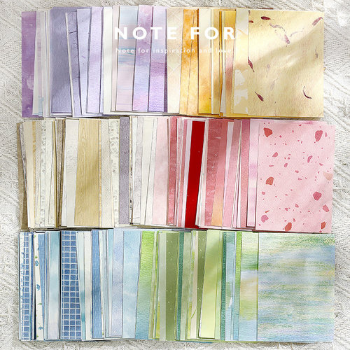 NOTE FOR 特种纸手帐素材包《诗与手书》轻复古文艺风便签素材纸手帐DIY素材装饰打底拼贴材料手账素材纸
