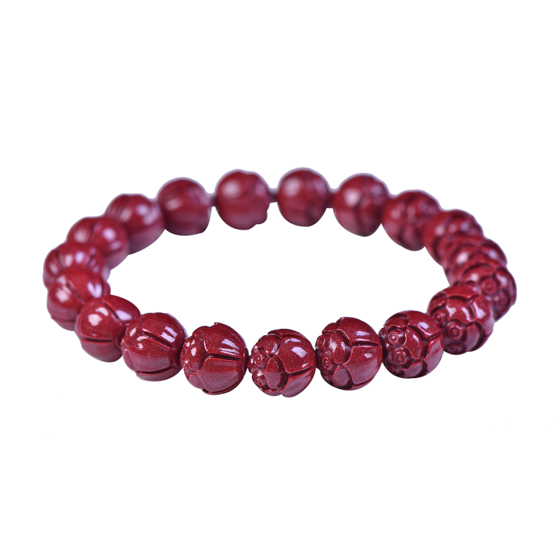 朱砂莲花手链男女本命年转运珠高含量紫金砂单圈手串上岸饰品礼物
