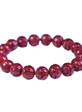 朱砂莲花手链男女本命年转运珠高含量紫金砂单圈手串上岸饰品礼物