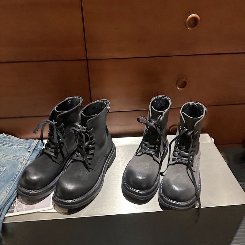 TS2025秋季新款厚底增高磨砂皮面纯色短靴MTD57801-H