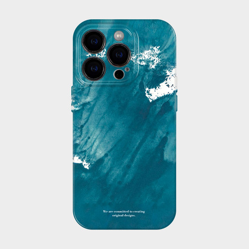 水彩海浪 适用iphone16promax手机保护壳苹果15plus浮世绘高级感轻奢14pro艺术小众设计师款13mini超好看的12