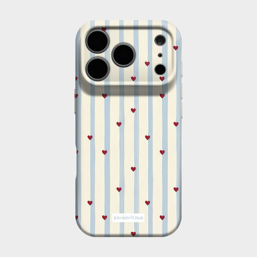 爱心条纹 适用iPhone17系列苹果18promax新款手机壳16pm保护套15巨好看14少女简约ins风小众艺术13华为pura70