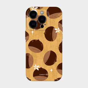 糖炒栗子 适用iPhone16苹果17promax新款手机壳15秋冬简约高级感14小众不撞款13艺术设计师华为mater70全包80