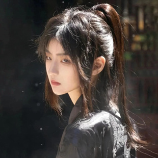 古风假发男女cos万用造型国风武士头少年感高马尾仿真发全头套式