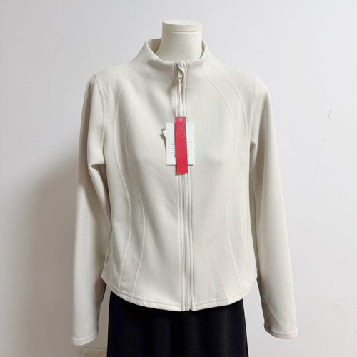 lu家同款羊绒蛋白自带腰身修身短款外套小立领绒感打底衫