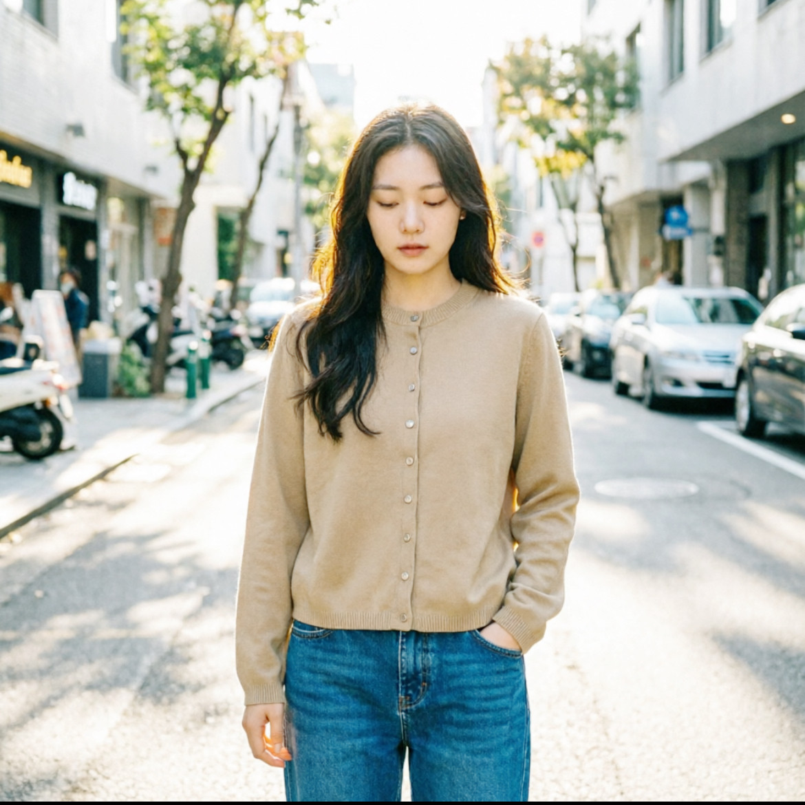 日单针织开衫女春秋薄款毛衣长袖短外套外搭圆领单排扣空调防晒衫