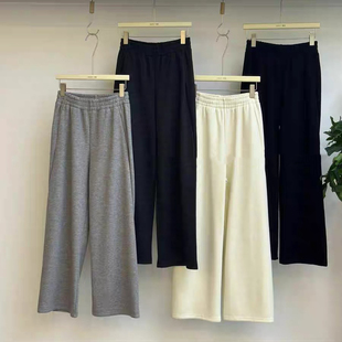 加厚480g香蕉卫裤秋冬高腰垂感休闲运动裤垂感羊绒直筒阔腿长裤女