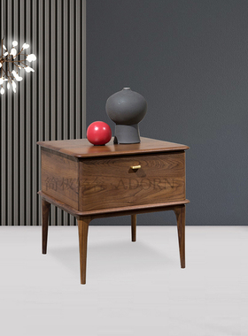 北欧E家|简极轻奢·Adorn黑胡桃 床边柜 卧室家具 现代 无现货