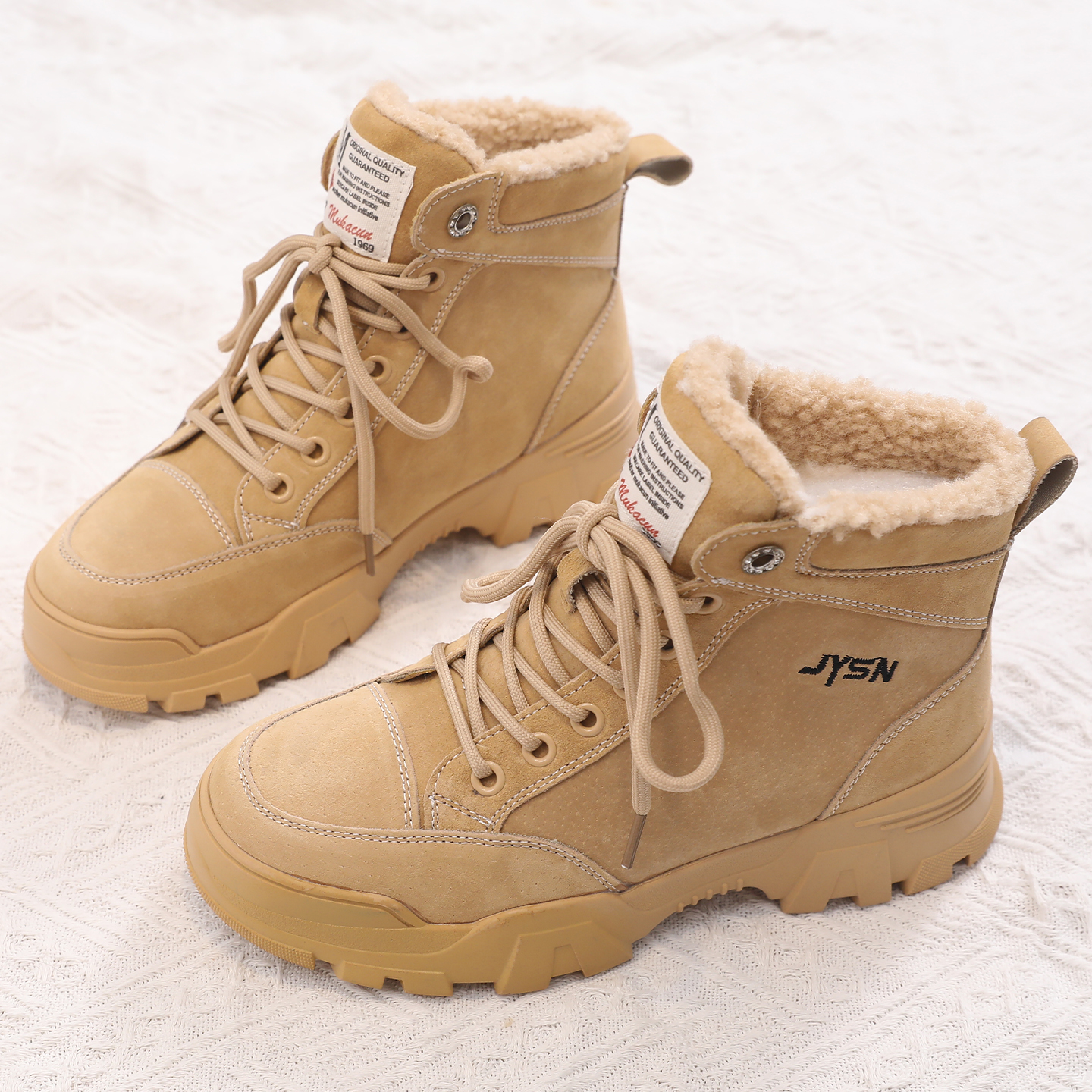 简雅诗妮品牌真皮雪地靴冬季短靴