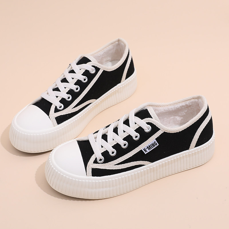 2026新款帆布鞋女百搭小白鞋女款鞋子韩版休闲鞋厚底女鞋增高板鞋
