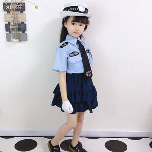 演出服表演套装 小孩警察服装 宝宝军装 幼儿园小学生小交警儿童军装