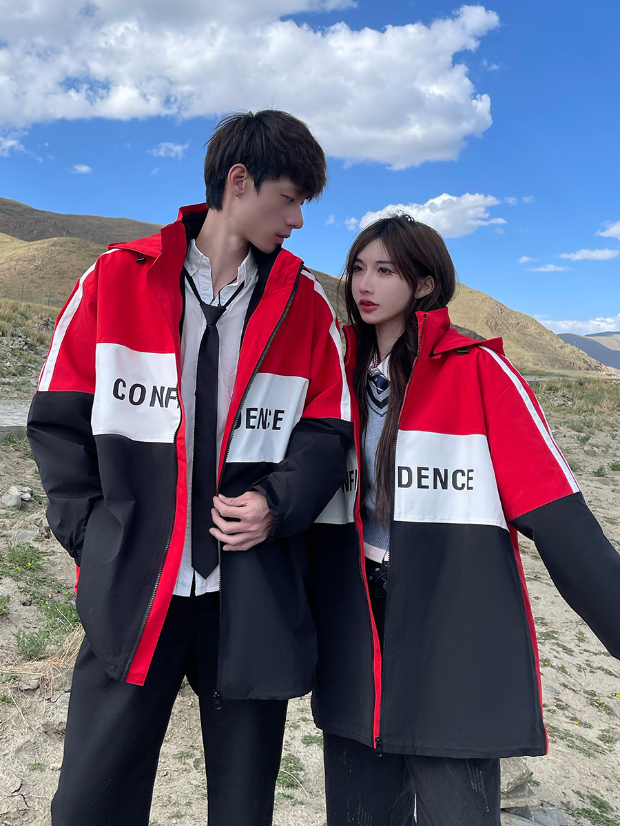 国潮风冲锋衣2件套防风防水滑雪服