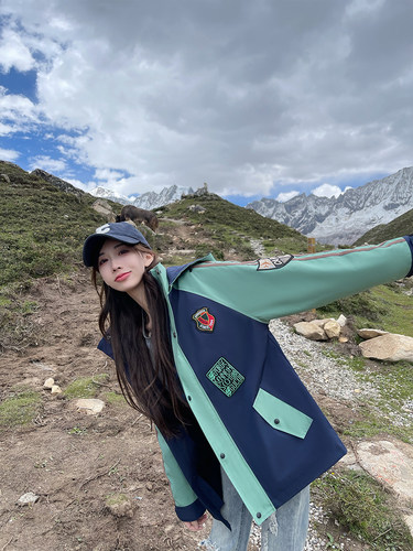 潮牌冲锋衣2件套防风防水登山服