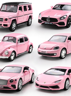 儿童小汽车女孩玩具车跑车仿真赛车三岁回力合金车模型2岁男孩3岁