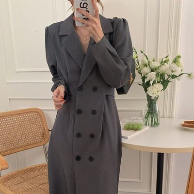 实拍春秋季新款韩国ins法式复古