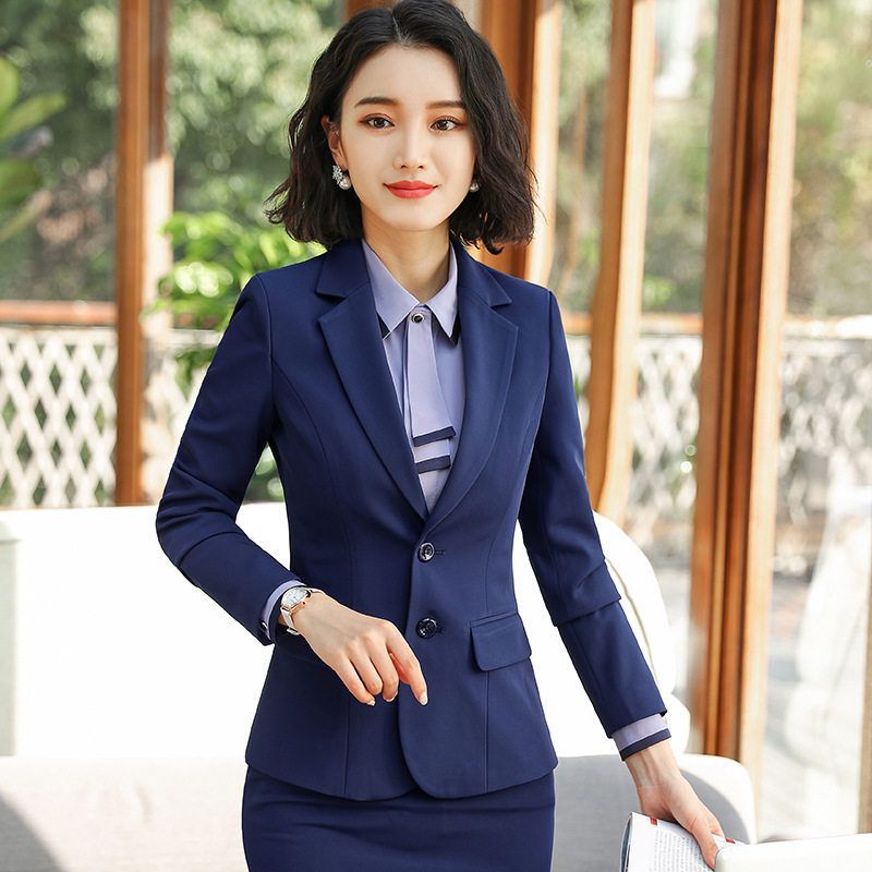 女裤职业传统套装新款黑色女西服