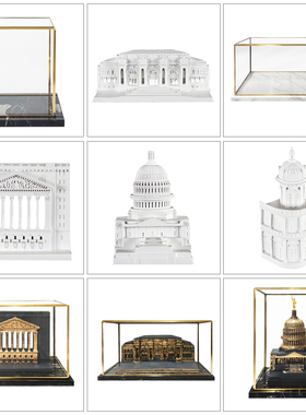 北欧式建筑摆件复古会所玻璃框