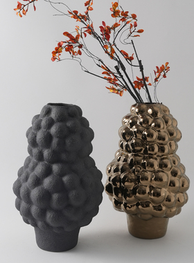 简约现代创意不规则陶瓷花瓶果盘摆件样板间酒店餐厅客厅桌面摆设