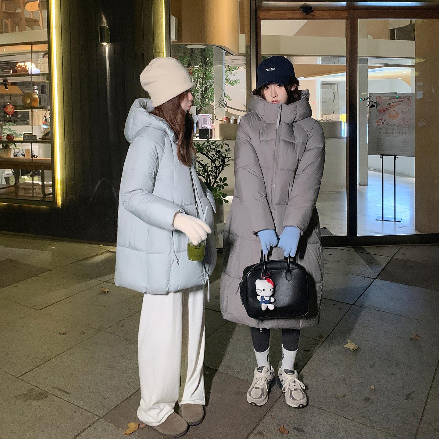 实拍冬季新云朵泡芙中长