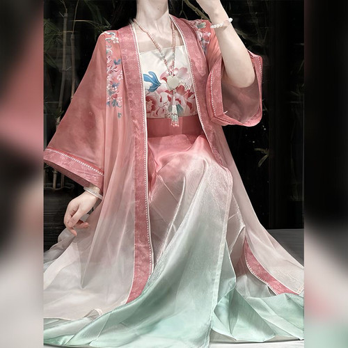 织满庭原创暖夏百褶马面裙仙气飘逸齐腰女古装中国风