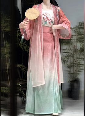 织满庭原创宋制汉服【暖夏】百褶马面裙仙气飘逸齐腰女古装中国风