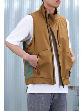 KUYIOU/日本帝人TEIJI 3L复合面料 都市骑行山系户外拼色马甲男