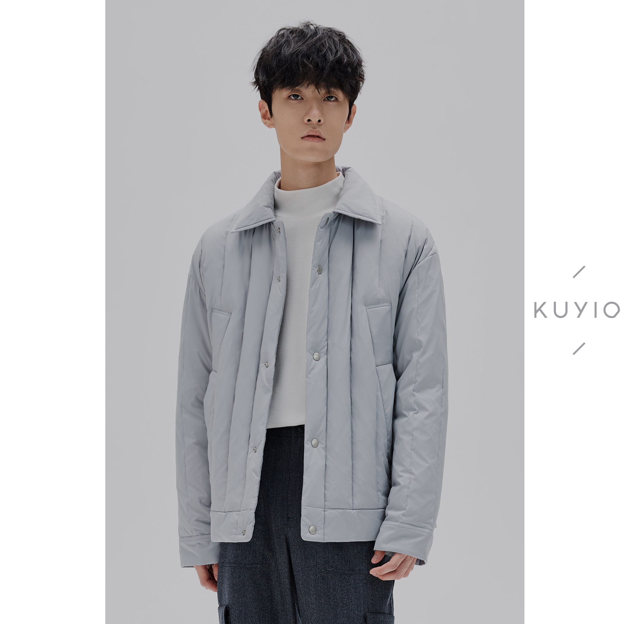 KUYIOU冰川色系羽绒夹克外套