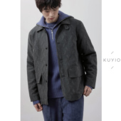鲸鱼提花毛呢翻领羊毛西装 KUYIOU 设计师款 加绒夹克棉衣外套男
