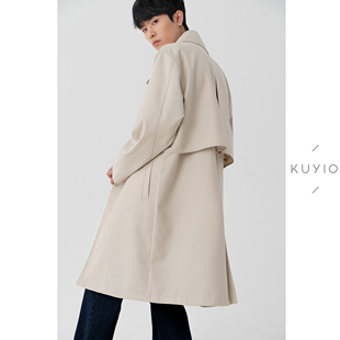 震店级重工风衣’KUYIOU 风衣外套男F03 Tricot挺阔立裁活页中长款