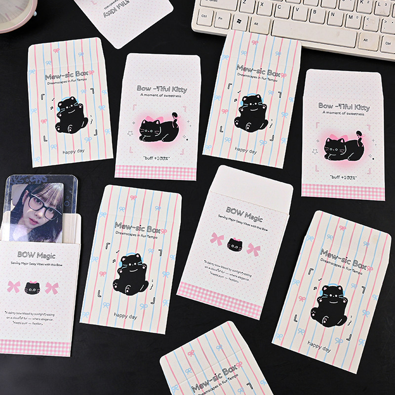 卡通动物小信封出卡小卡保护套明信片卡纸信封打包材料ins风女孩爱豆咕卡卡套收纳袋高颜值diy纸质防尘小袋子