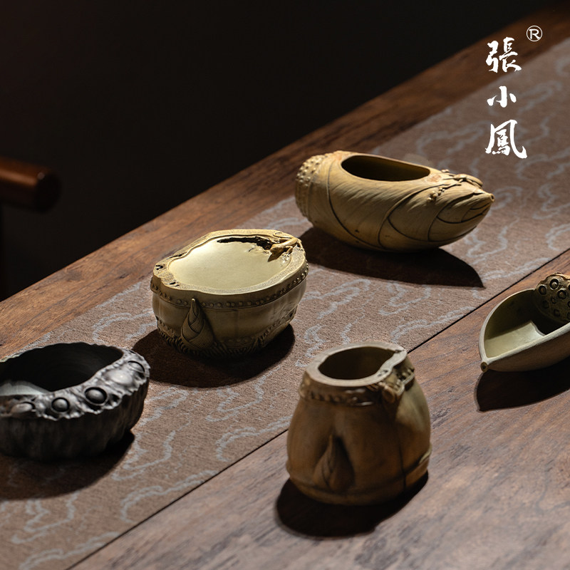张小凤端砚创意绿端砚台天然原石可磨墨条书法专用不干墨墨砚茶宠文房四宝端砚送礼高档文房雅器礼盒水盂杯垫