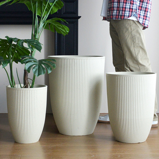 塑料花盆简约大号落地盆栽家用客厅阳台简约绿植发财树柠檬幸福树