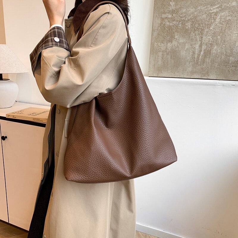 日本感荔枝纹包包女新款时尚子母