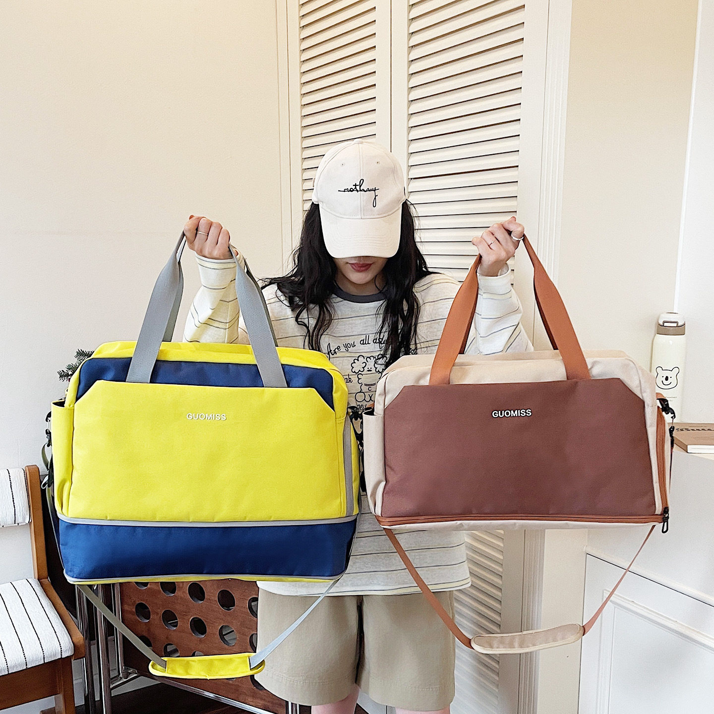日本可扩展旅行包大容量轻便短途出差行李袋女运动游泳瑜伽舞蹈