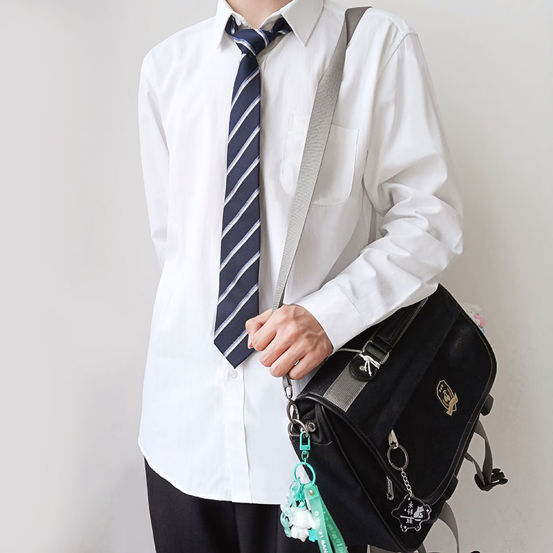 dk日系制服基础款白色衬衫男长袖原创西装内搭短袖衬衣