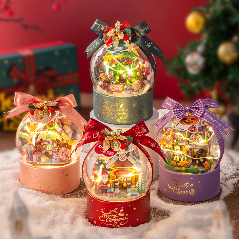 LOZ俐智积木圣诞抱抱桶益