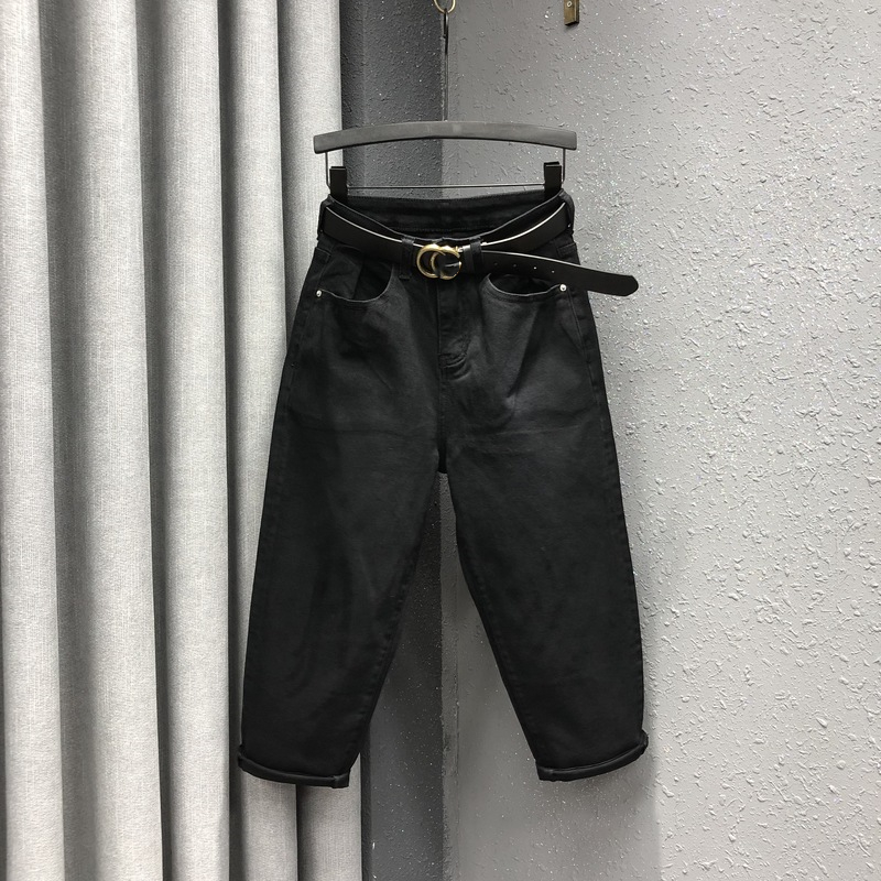 小黑裤八分小个子秋季女宽松阔腿