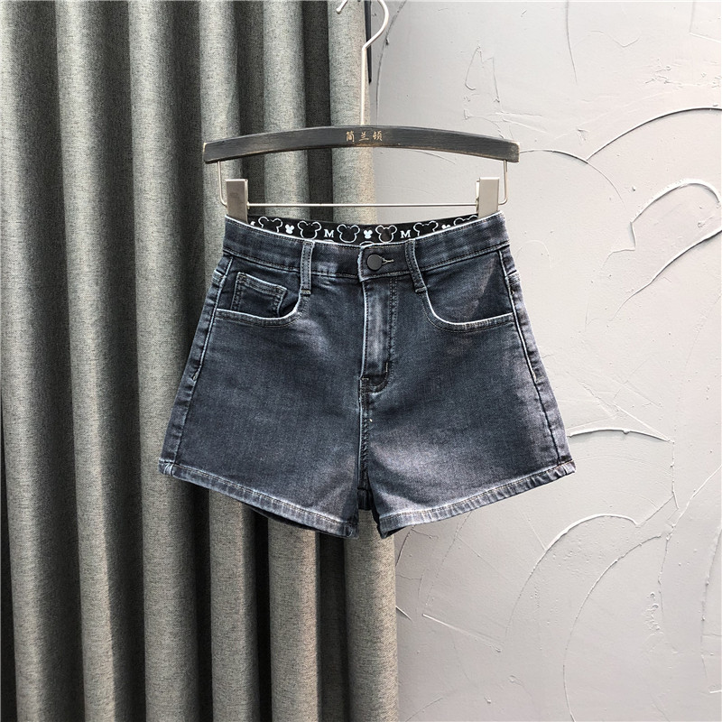 高腰直筒牛仔短裤时尚个性a字
