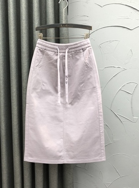 紫色宽松休闲牛仔裙女开叉2025年春夏时尚洋气A字中长弹力半身裙