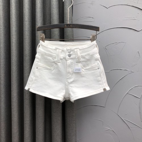 白色高腰牛仔短裙女显瘦2025夏天