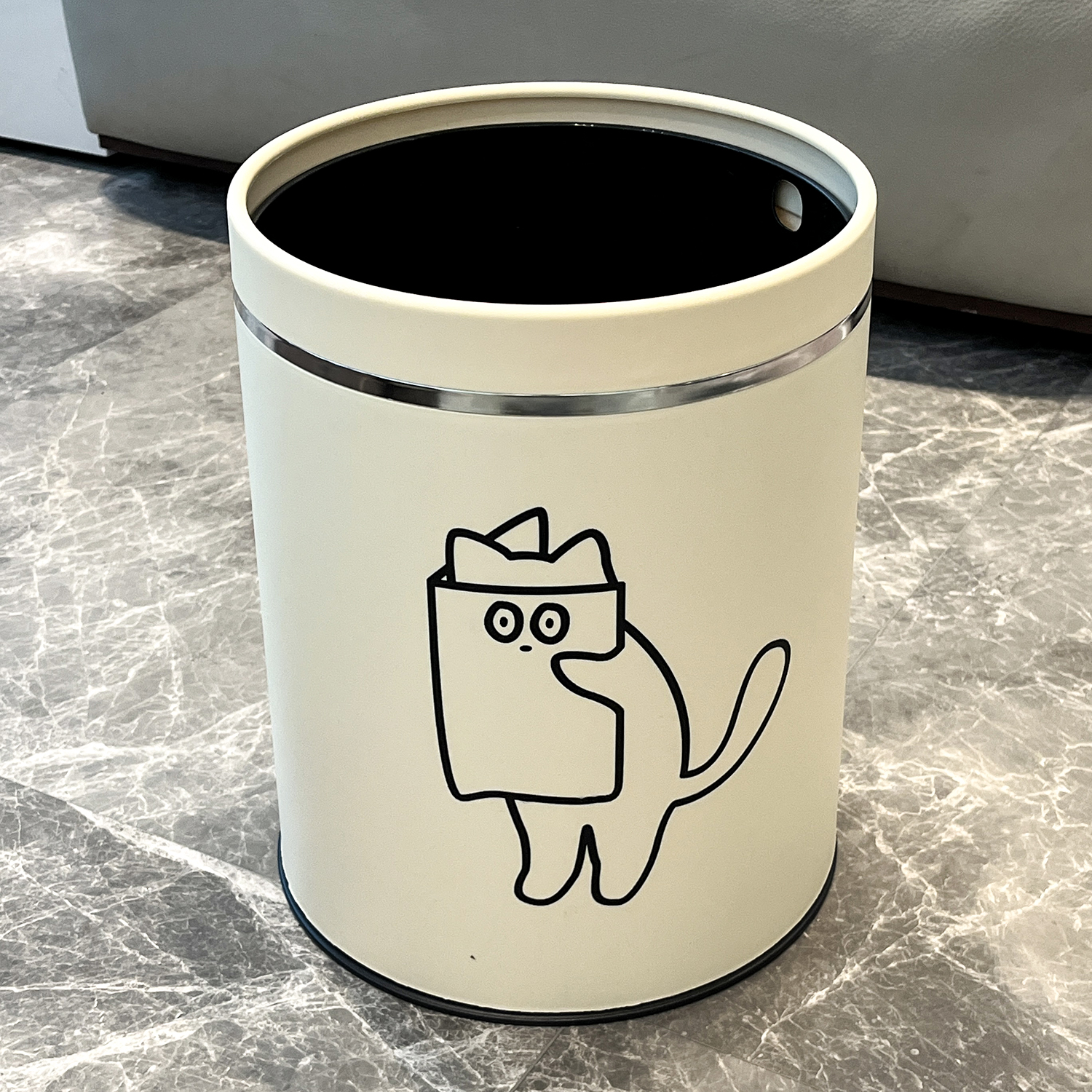 【我家的犟种】可爱偷窥猫咪垃圾桶家用客厅卧室大容量双桶纸篓