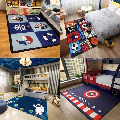 儿童房卡通风防滑益智可定制地垫