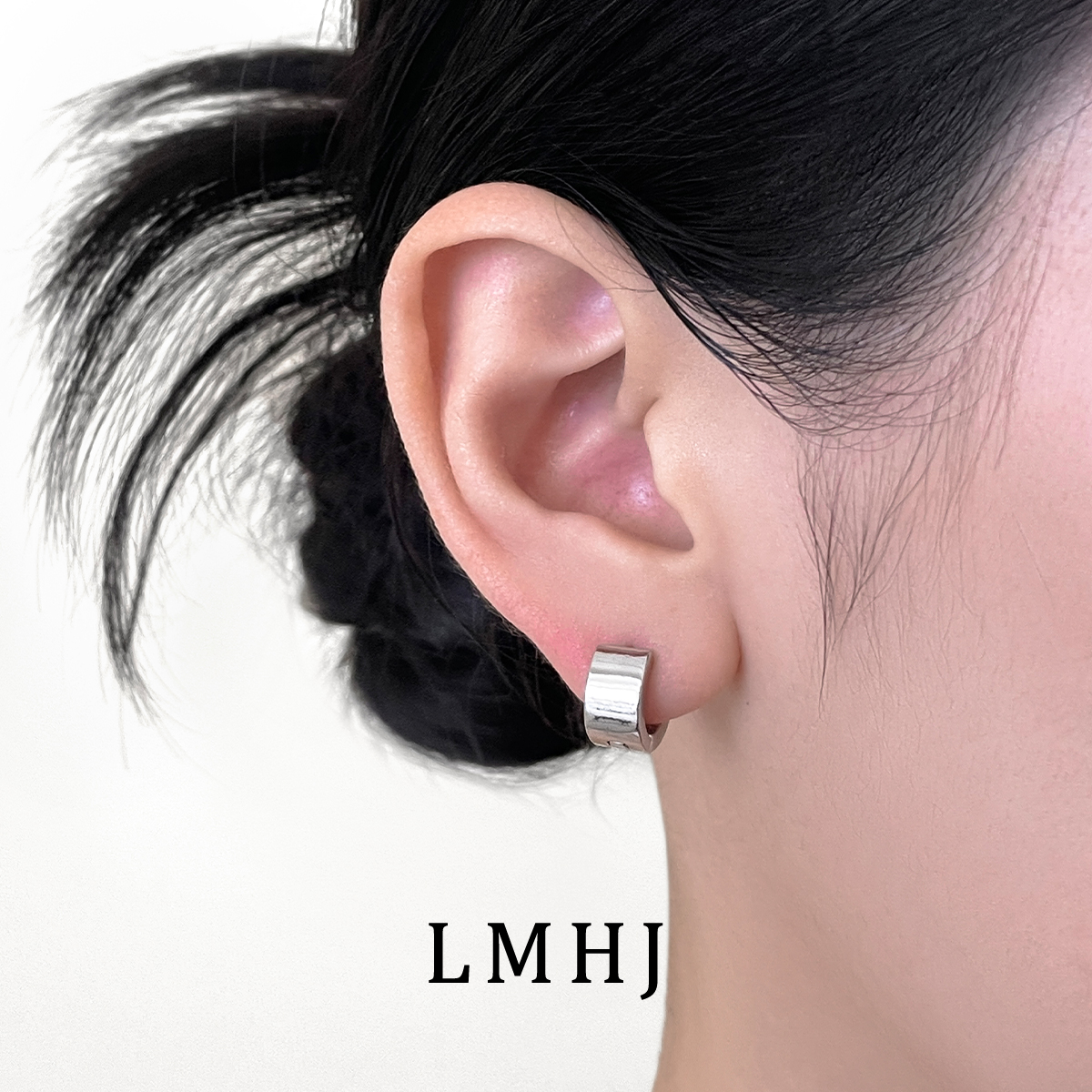 钛钢耳钉素圈耳圈耳环耳扣小众