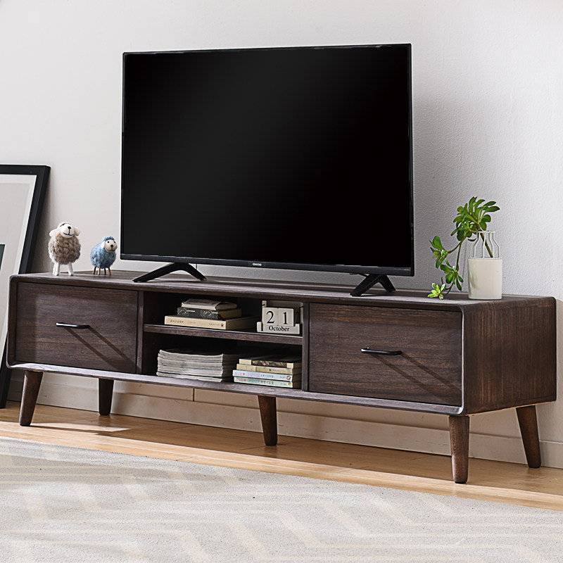 实木电视柜北欧简约现代茶几组合小户型家用轻奢客厅地柜电视机柜