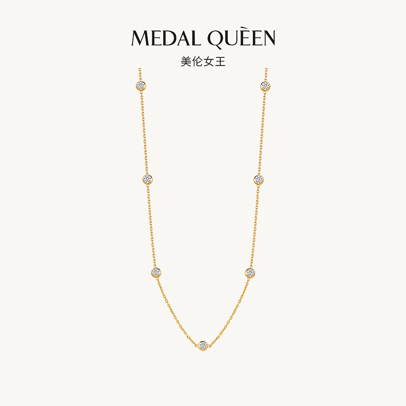金色满天星镶钻项链女款