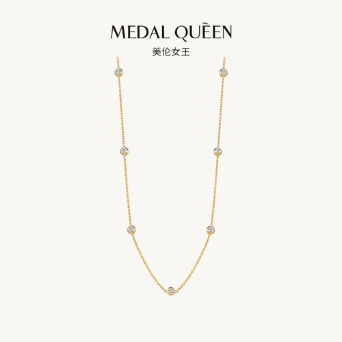 金色满天星镶钻项链女款