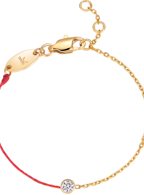 MedalQueen彩金钻石女小红绳手链