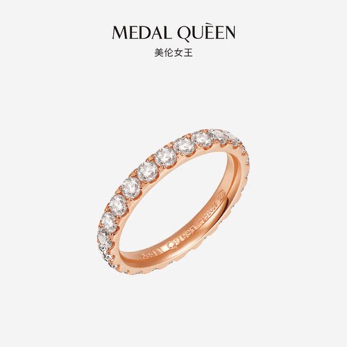 立体精工满天星排钻戒指女款宽 叠戴轻奢高级感钛钢戒子潮酷